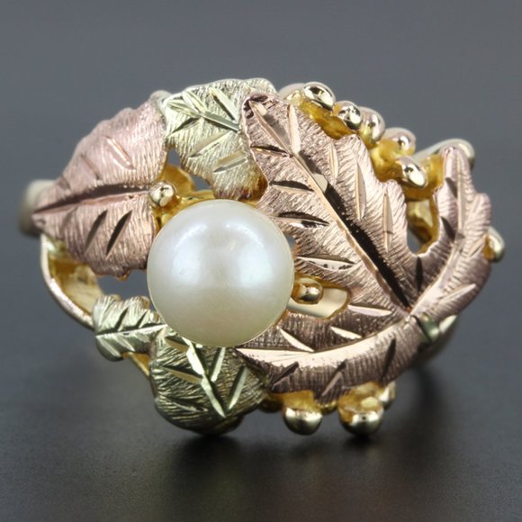 10k Tri-Tone Gold Black Hills Pearl Ring - Picture 1 of 8